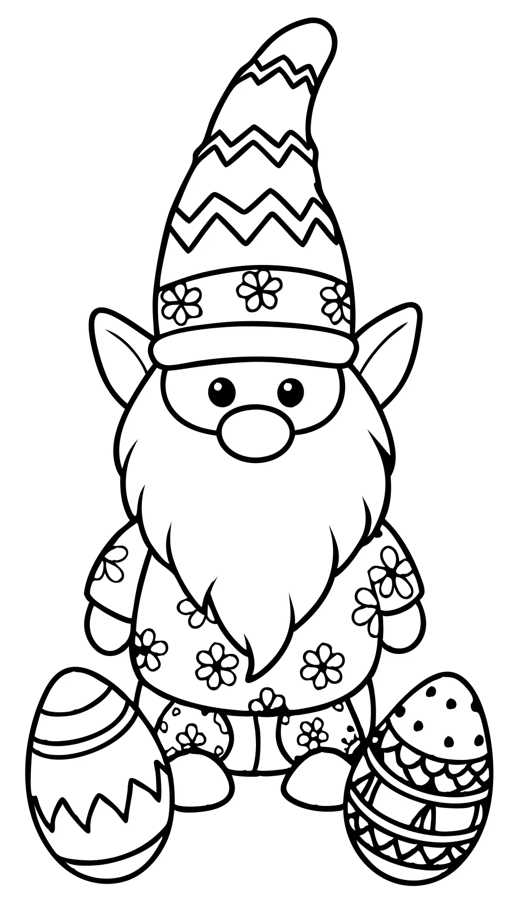 easter gnome coloring page